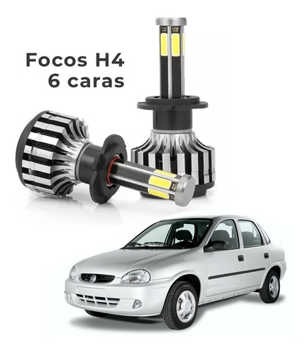 Focos Chevrolet Corsa 2002-2008 Hiperled Delanteros 6 Caras Foto 2