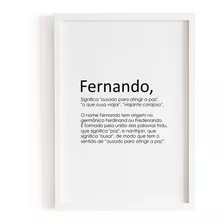 Quadro Decorativo Nome Fernando - A4