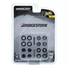  Llantas Y Rines Para Carritos A Bridgestone 1:64 Greenlight