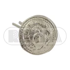 Botón Pin Metálico Plateado Con Escudo Patrio 10 A 12mm