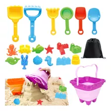 Juguete De Playa Niños Cubo Plegable Castillo Set De 19 Pzs