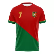 Camisa Infantil Cristiano Ronaldo Cr7 Portugal Vermelha