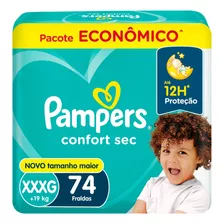 Fralda Pampers Confort Sec Xxxg 74 Unidades