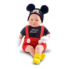 Boneco Reborn Mickey Ou Minnie 48cm C/ Certidão E Chupeta