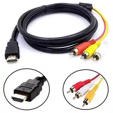 Cabo Conversor Adaptador Hdmi X 3 Rca 1.5m Saída Av Para Tv