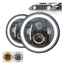  Par Farol Angel Eyes Defender Led Jeep Troller Fusca Kombi