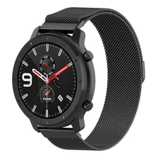 Pulseira Para Xiaomi Amazfit Gtr 47mm Ou 42mm Metal Cor Preto Largura 22 Mm