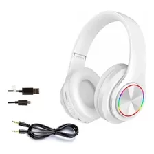 Fone Headset Sem Fio Led B39 Branco Bt V.5.0 Tf Card Line In