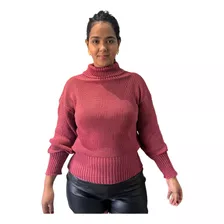 Blusa Feminina De Frio Tricot Gola Alta Lançamento Inverno 