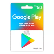 Cartão Vale Google Play R$50 Reais Brasil Giftcard