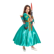 Vestido Infantil Princesa Merida Com Saiote De Armação