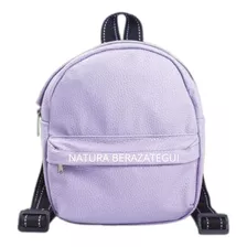 Mochila Ecocuero Pu Tiras Regulables Lila Natura