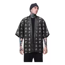 Kimono Haori Kanji Nuvens China Japão Caligrafia Kamikaze