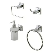 Set Accesorios Para Baño 4 Piezas Lujo Cuadrado