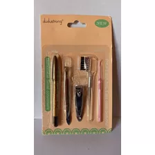 Kit 5x1 Piezas Espátula Corta Uñas Pinza Y Lapiz 