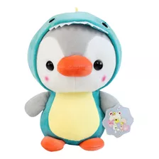 Peluche Juguete Pinguino Con Disfraz De Dinosaurio Kawaii!!