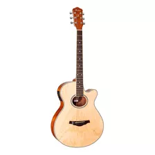 Violão Hofma Mini Jumbo Elétrico Hmf 249 Stnt Natural Cutway