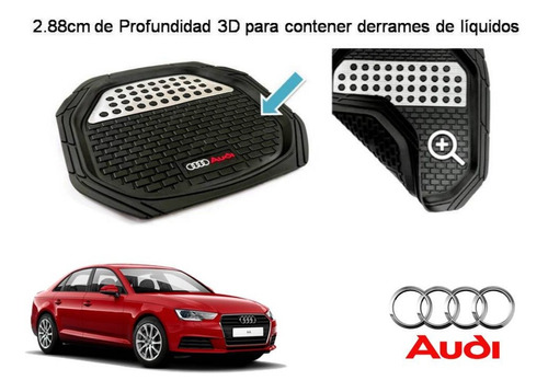 Tapetes 4 Piezas Charola 3d Logo Audi A4 R4 S4 2013 A 2017 Foto 4