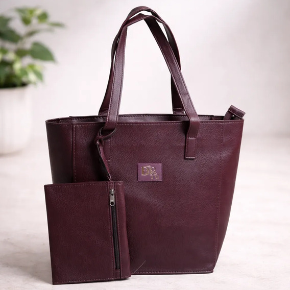 Bolsa Marrom Com Carteira Conjunto Prático Para Dia A Dia El