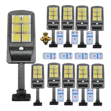 10 X Luminarias Solar Led Cob 1000 Lumens Sensor Presença