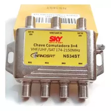 Chave Comutadora Sky 3x4 Receptores Pode Substituir Diseqc