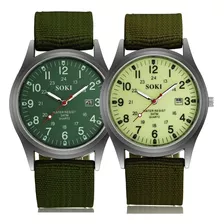 Relógio Esportivo Militar Discreto Pequeno Verde