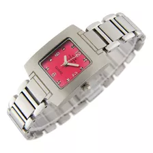 Reloj Montreal Oficial Mujer 100% Acero Ml097 Envio Gratis Color De La Malla Plateado Color Del Bisel Plateado Color Del Fondo Rosa