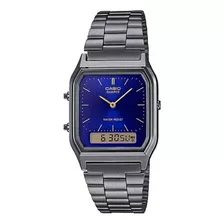 Reloj Casio Análogo Hombre Aq-230gg-2a Color De La Correa Negro Color Del Bisel Gris