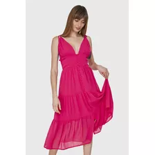 Vestido Faldón Con Volantes Fucsia Nicopoly