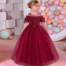 Vestido De Niña De Fiesta Mini-mi Modelo Maite Bordó