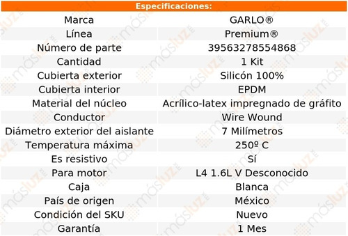 Jgo Cables Bujias Pony L4 1.6l 84-85 Garlo Premium Foto 2