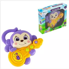 Brinquedo Infantil Bebê Musical Macaquinho Com Luz Som Cor Colorido Personagem Macaco