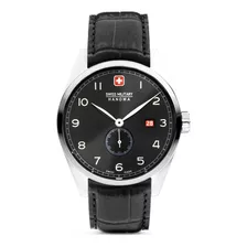 Reloj Swiss Military Smwgb0000703 Para Hombre Cristal Zafiro Color De La Malla Negro Color Del Bisel Plateado Color Del Fondo Negro