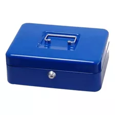 Cofre Porta Valores Para Dinero Mediano Metal Azul A320