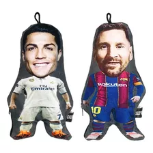  2 Cojínes Mini Cristiano Cr7 + Messi 27 Cm Detalle - Regalo