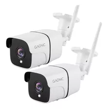 Combo Camara Seguridad Gadnic X2 Inalambrica Ip Wifi Full Hd Color Blanco