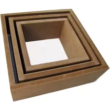 Kit 3 Nichos Mdf Cru Para Pintura Cor Pinos Listrado