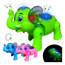 Elefante De Brinquedo Com Som E Luz Musical Anda Led Animal