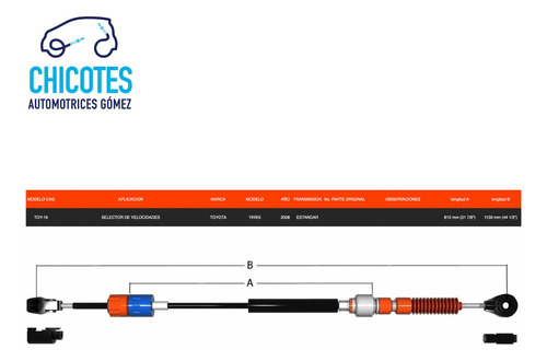 Chicote Selector De Velocidades Toyota Yaris 2008 Standard Foto 4