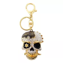 Honbay 1 Llavero De Calavera De Metal Con Diamantes De Imit.