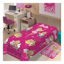 Manta Jolitex Ternille Licenciados Soft Com Design Barbie Fashion/rosa De 2m X 1.5m