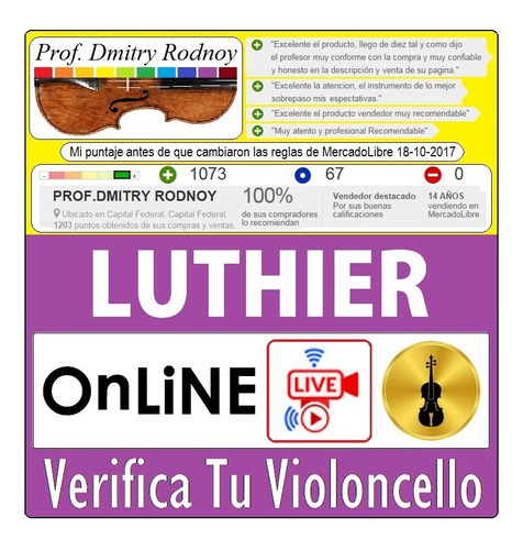 Vtv X Fotos Luthier Verifica Tu Cello - Prof. Dmitry Rodnoy