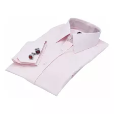 Camisa Punho Duplo Rosa Clarinho