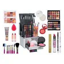 Maleta De Maquiagem Completa 32 Sombras Ruby Rose Mais Blush