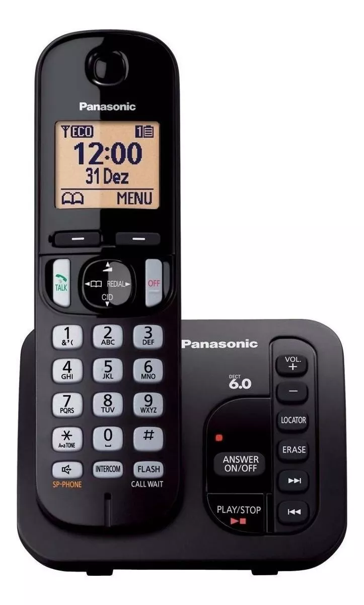 Telefone Sem Fio Panasonic Kx-tgc220 Preto