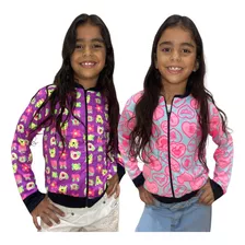 Kit 2 Jaquetinha Bomber Infantil Feminina Meia Estação 