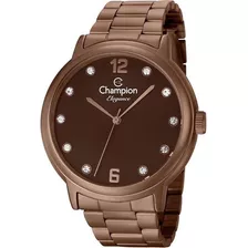 Relógio Champion Feminino Chocolate Com Pedras Cn28437r Kit