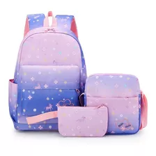 Mochila Escolar Infantil Gran Capacidad Niña De Primaria3pc