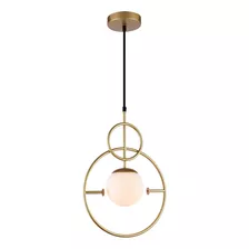 Lustre Pendente Globo Esfera Circular Oval Dourado Moderno 