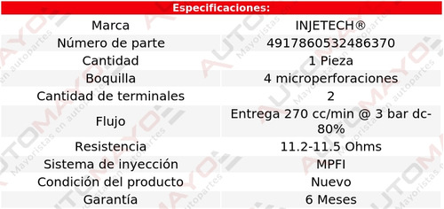 Un Inyector Combustible Injetech I30 3.0lv6 Infiniti 96-99 Foto 4